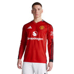 B.FERNANDES #8 Manchester United 25/26 Men's Home Long Sleeve Shirt - PL Font