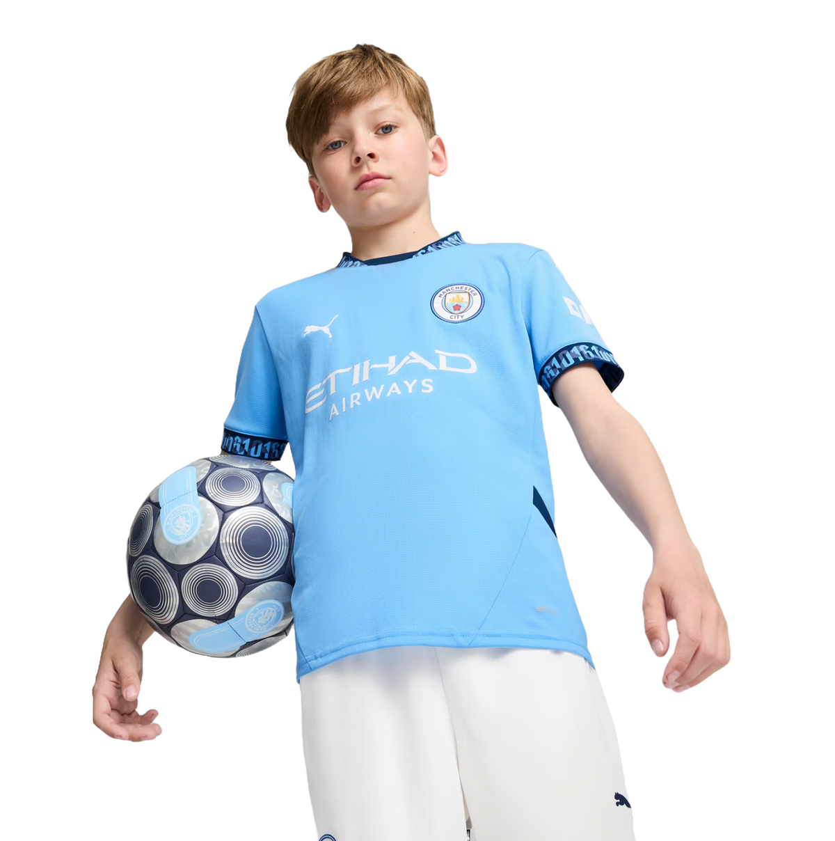 HAALAND #9 Manchester City 24/25 Kid's Home Shirt and Shorts - Man City Font
