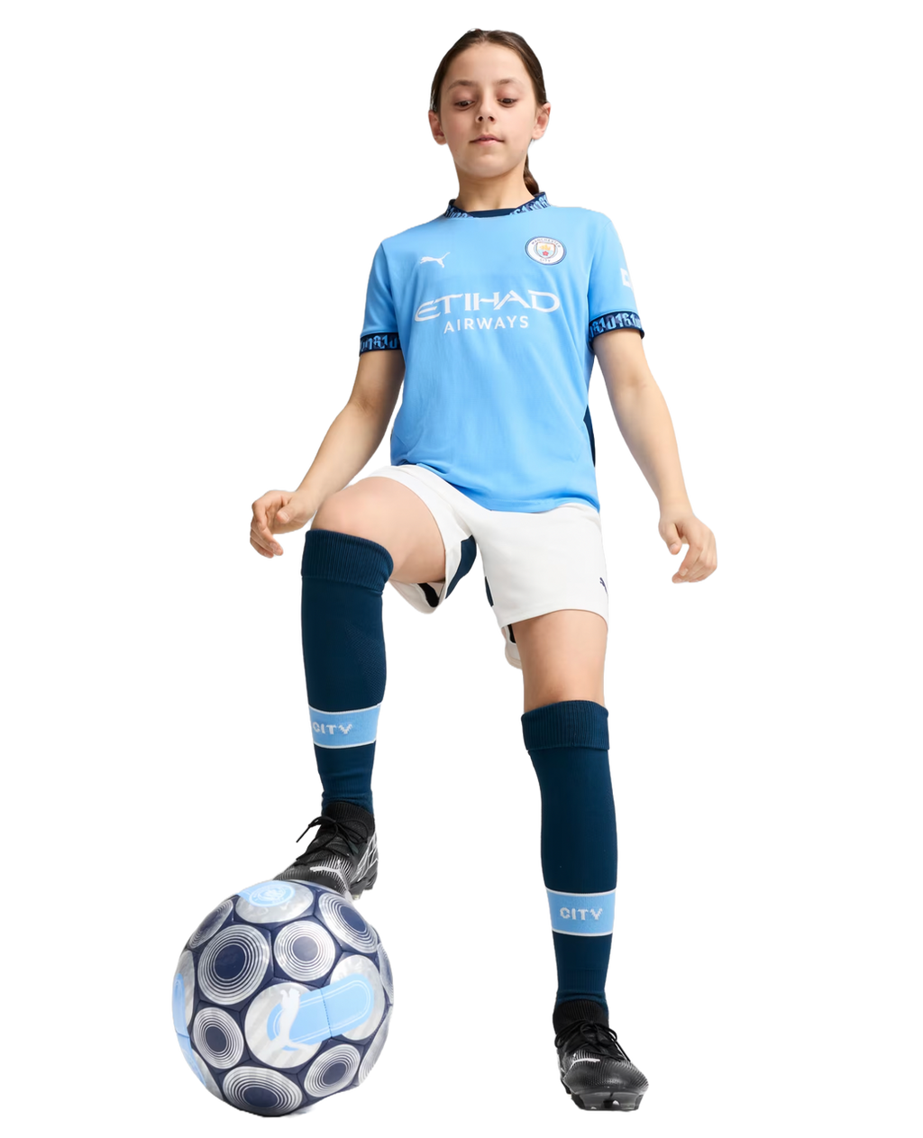 HAALAND #9 Manchester City 24/25 Kid's Home Shirt and Shorts - PL Font