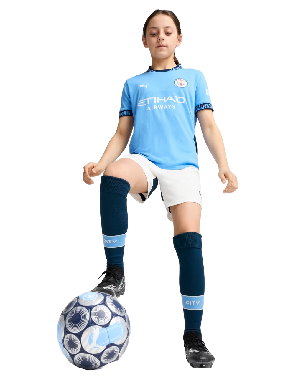 HAALAND #9 Manchester City 24/25 Kid's Home Shirt and Shorts - PL Font