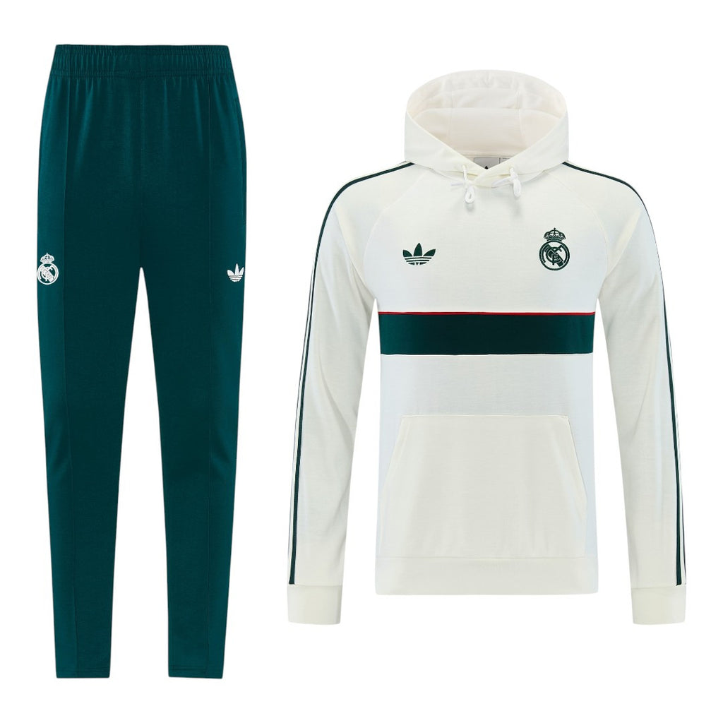 Real Madrid 26/27 Men's White-Green Hoodie
