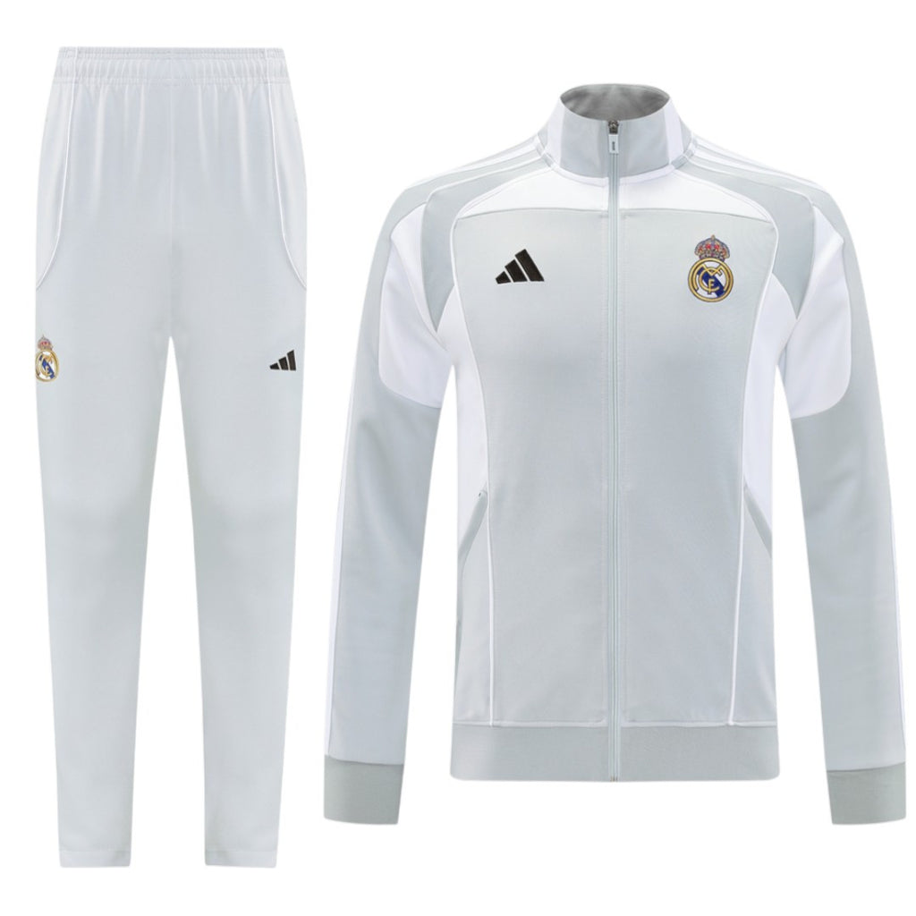 Real Madrid 25/26 Men's Gray Long Zip Jacket