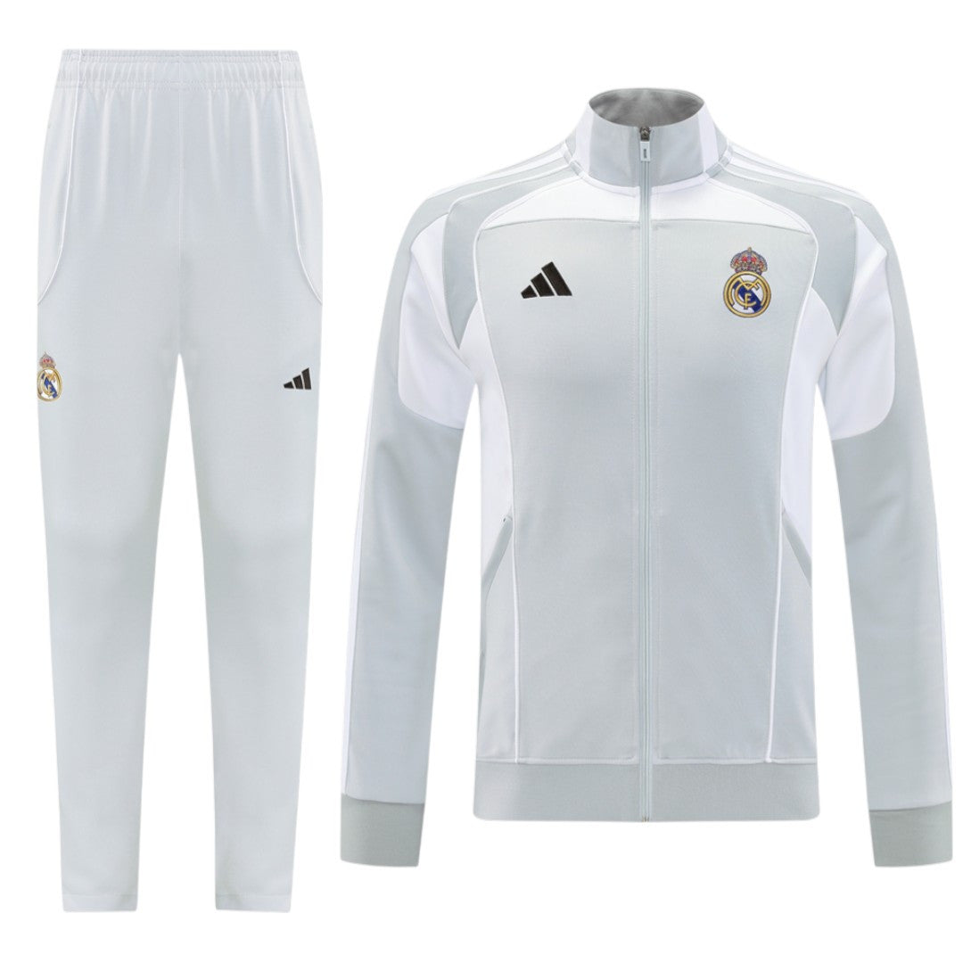 Real Madrid 25/26 Men's Gray Long Zip Jacket