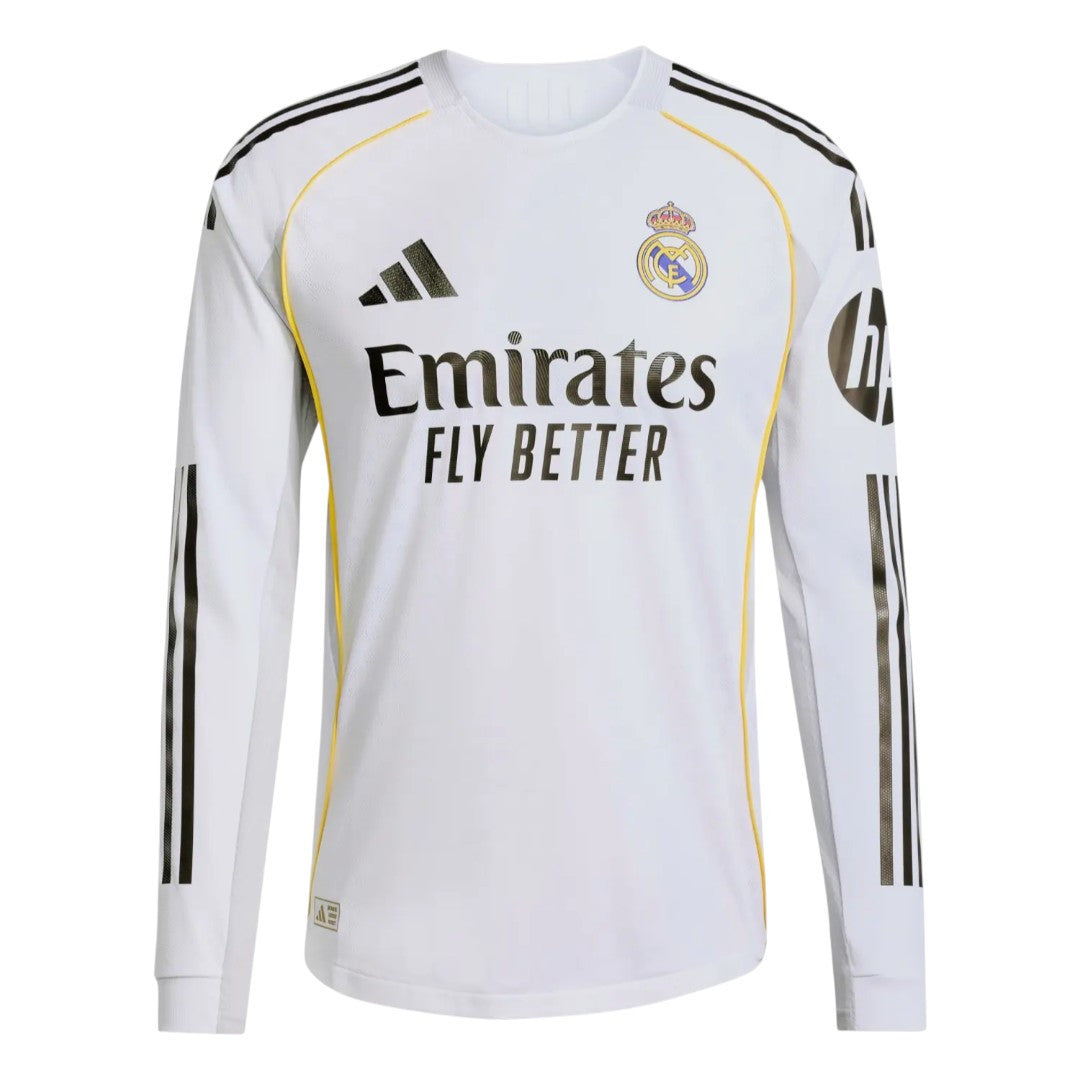 Real Madrid 25/26 Authentic Men's Home Long Sleeve Shirt