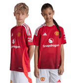 B.FERNANDES #8 Manchester United 24/25 Kid's Home Shirt and Shorts - Man United Font