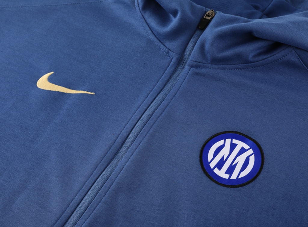 Inter Milan 24/25 Men's Blue Long Zip Hoodie