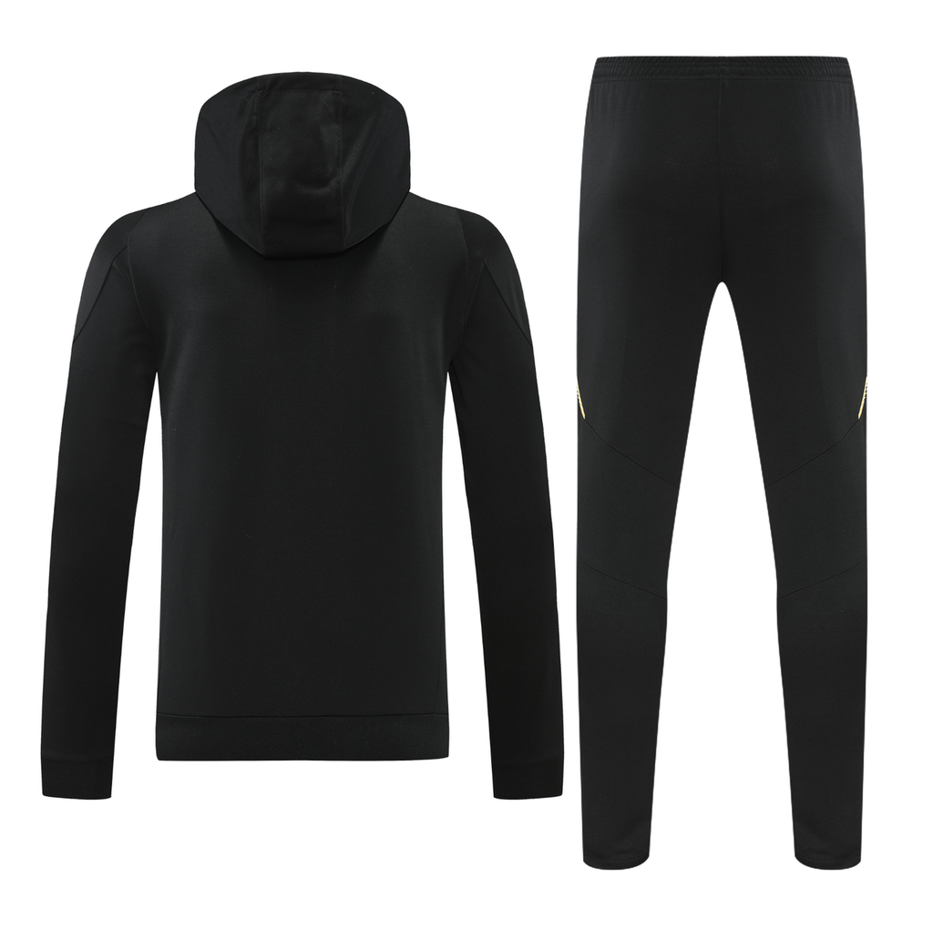 Real Madrid 24/25 Men's Black-Gold Hoodie Tracksuit