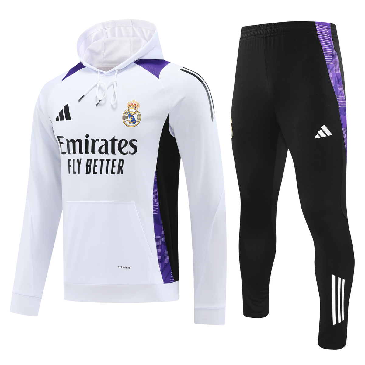 Real Madrid 24/25 Men's White Hoodie Tracksuit
