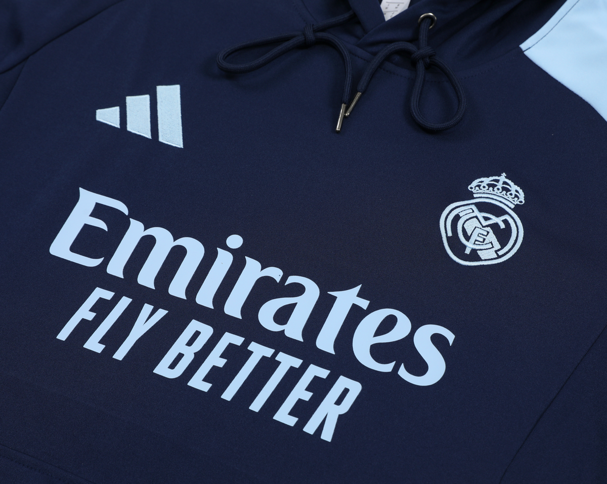 Real Madrid 24/25 Men's Navy Hoodie Tracksuit