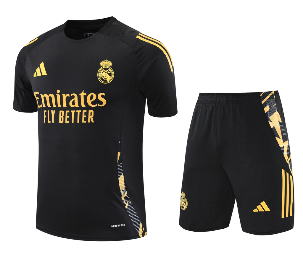 Real Madrid 24/25 Men's Black-Gold Training Shirt
