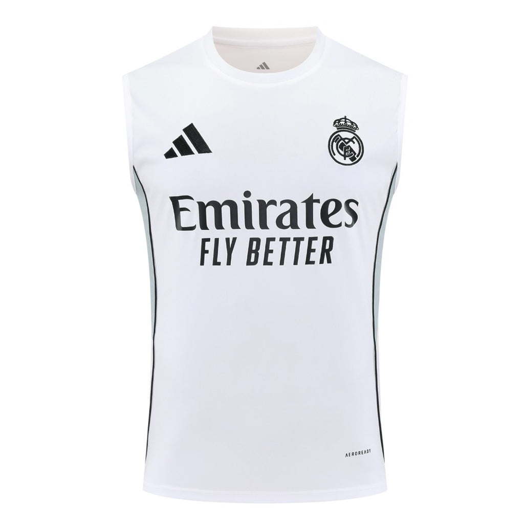 Real Madrid 25/26 Men's White Training Tank Top
