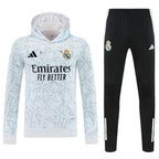 Real Madrid 25/26 Men's Gray Pre-Match Hoodie Tracksuit