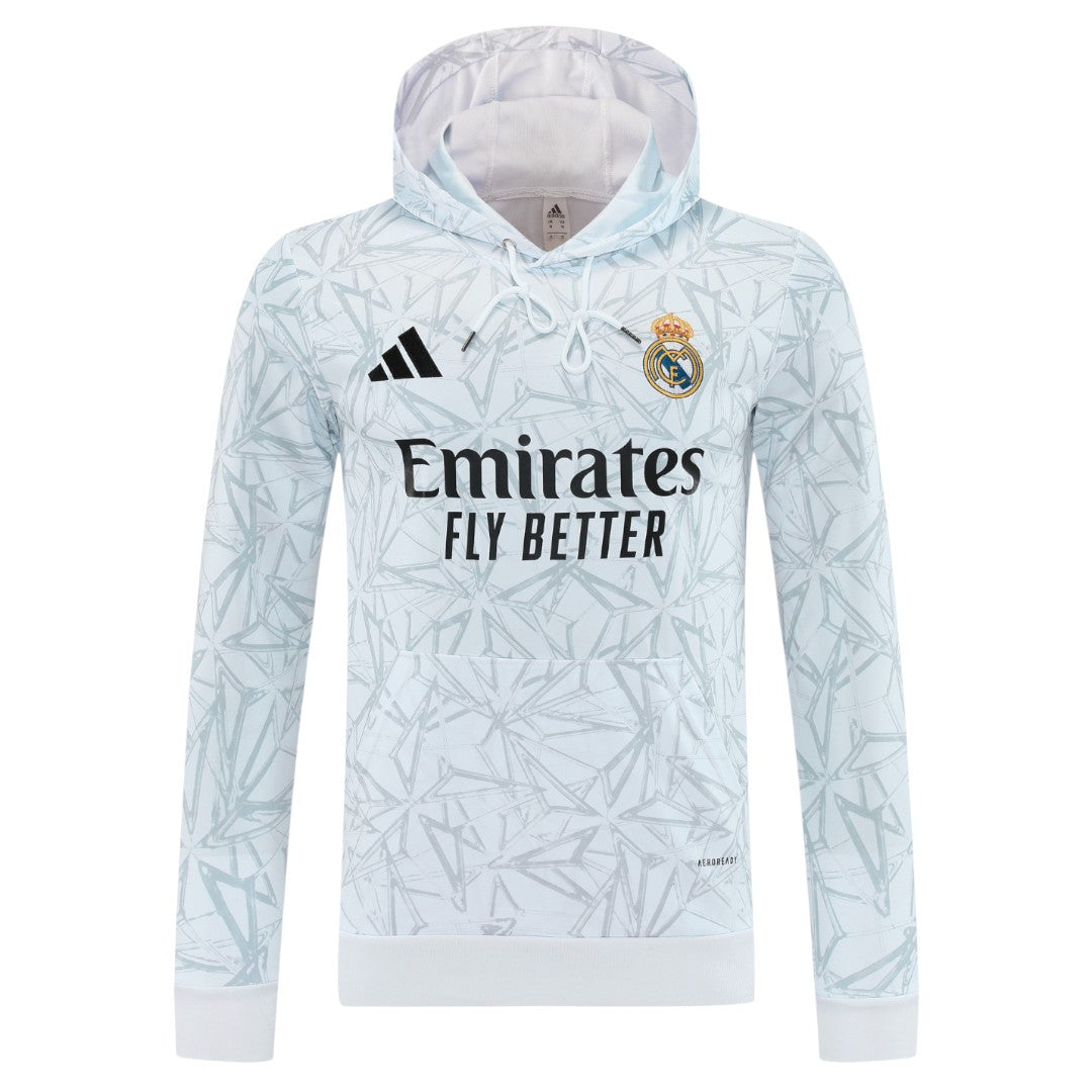Real Madrid 25/26 Men's Gray Pre-Match Hoodie Tracksuit