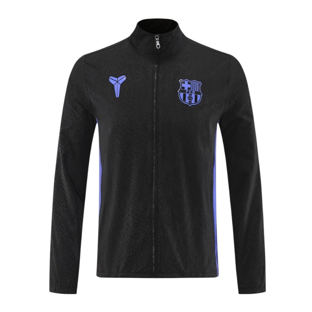Barcelona 25/26 Men's Black Long Zip Windbreaker