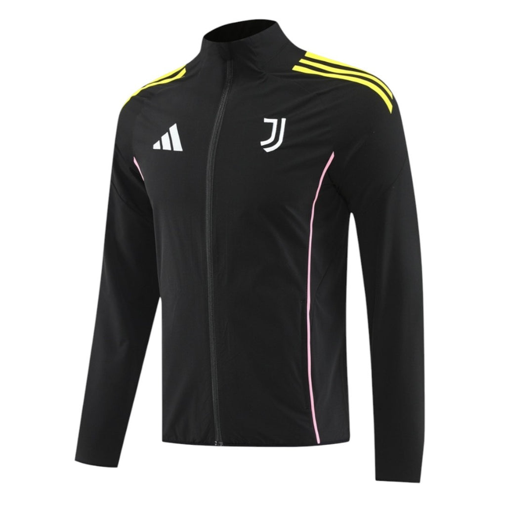 Juventus 25/26 Men's Black Long Zip Windbreaker