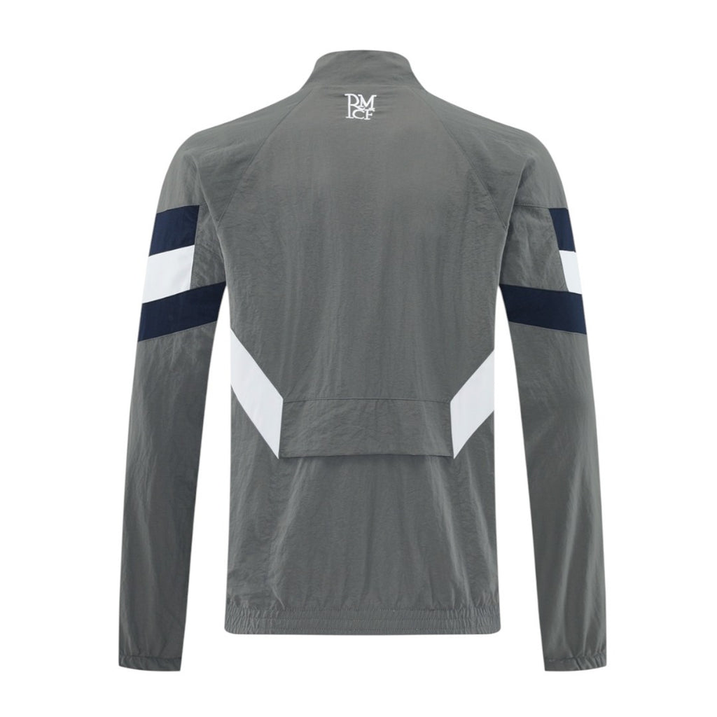 Real Madrid 25/26 Men's Gray Long Zip Windbreaker