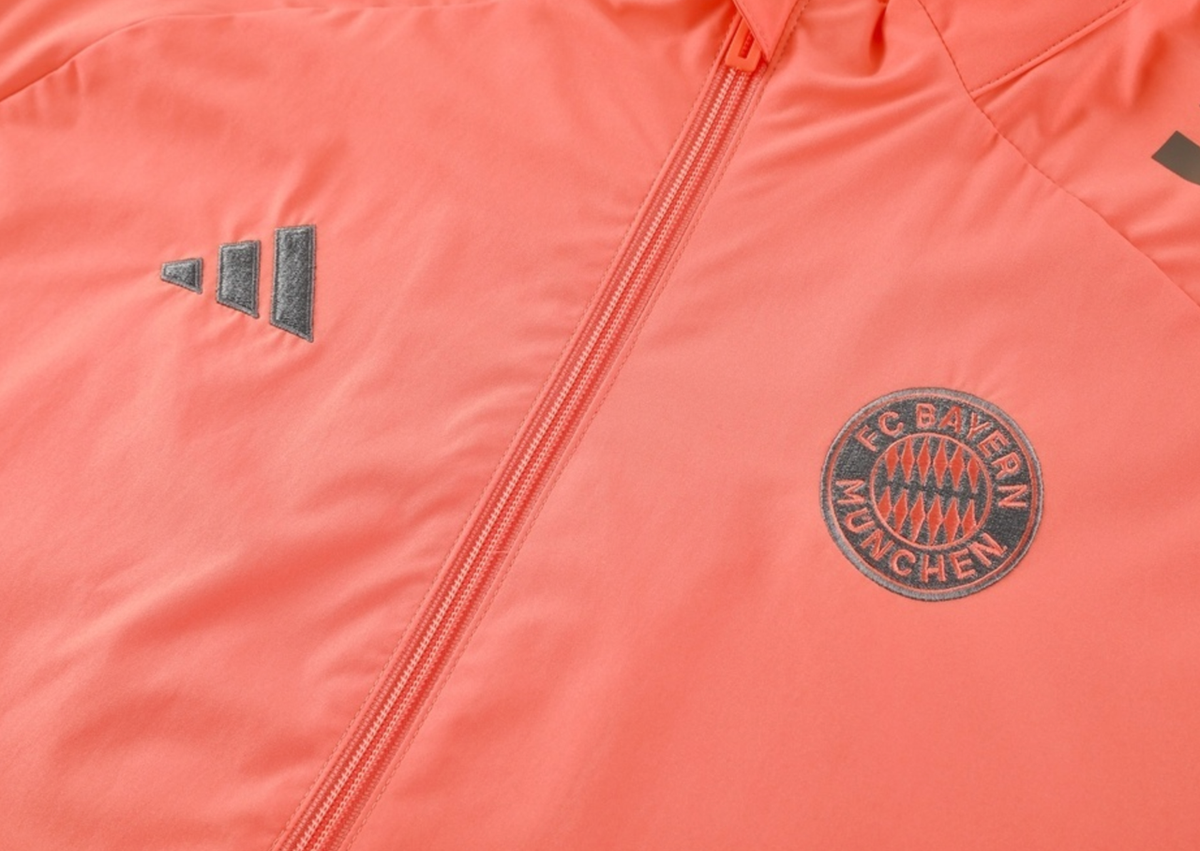 Bayern Munich 25/26 Men's Orange Long Zip Windbreaker