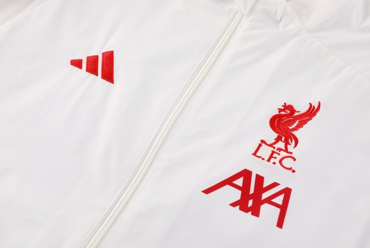 Liverpool 25/26 Men's White Long Zip Windbreaker