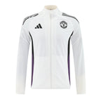 Manchester United 25/26 Men's White Long Zip Windbreaker