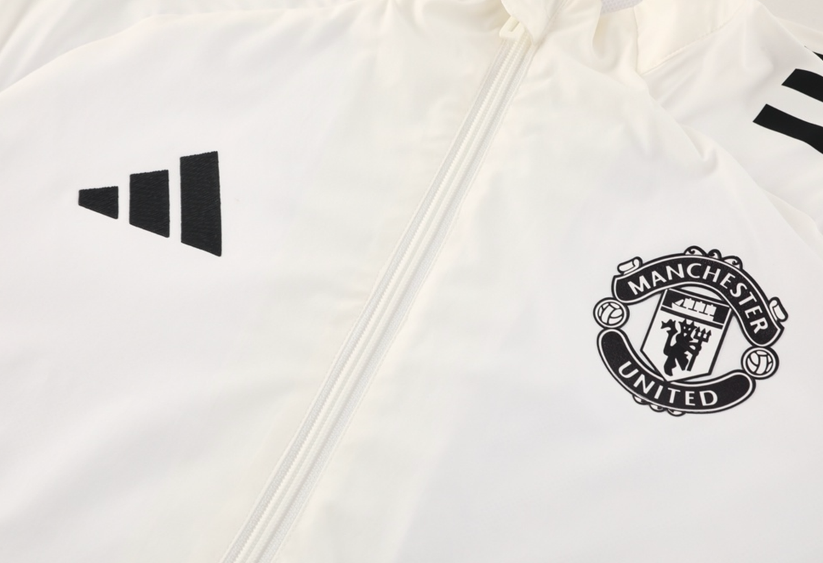 Manchester United 25/26 Men's White Long Zip Windbreaker