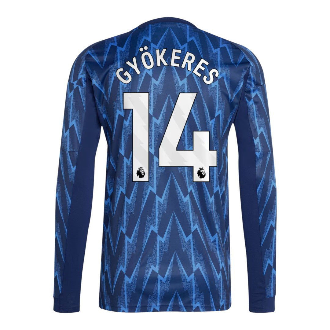 GYÖKERES #14 Arsenal 25/26 Men's Away Long Sleeve Shirt - PL Font