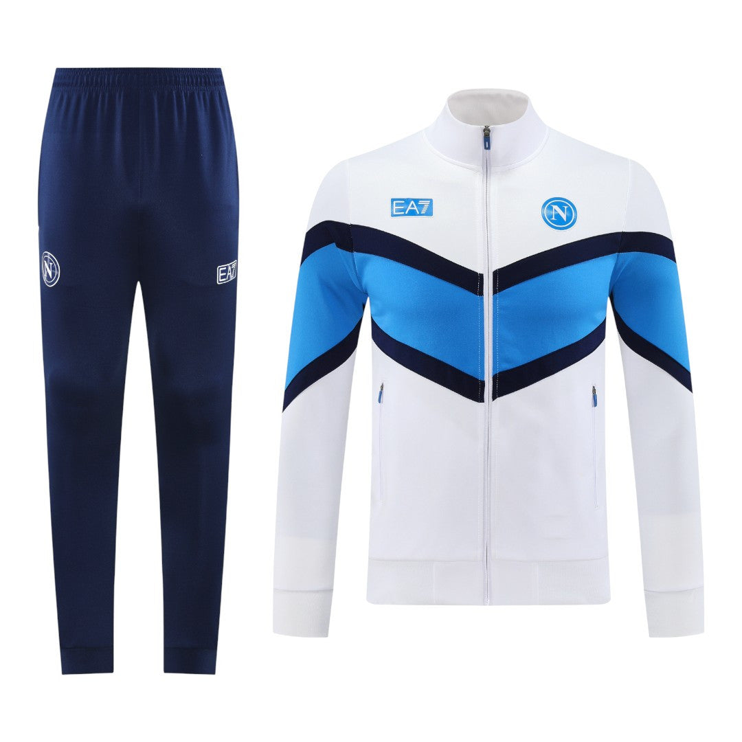SSC Napoli 25/26 Men's White Long Zip Jacket