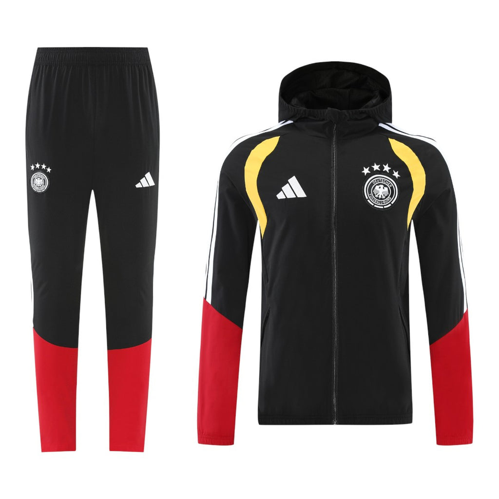 Germany 2026 Men's Black Long Zip Windbreaker
