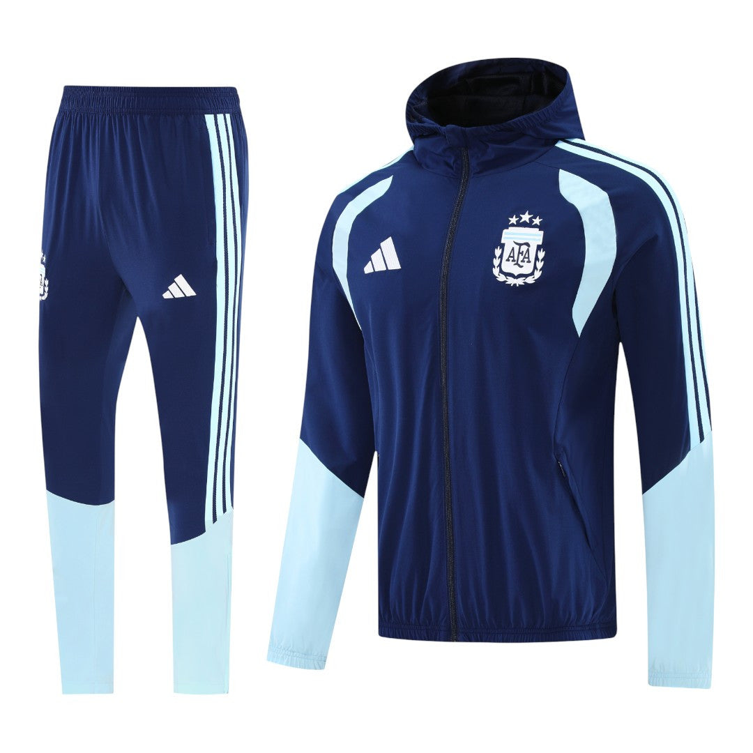 Argentina 2026 Men's Navy Long Zip Windbreaker