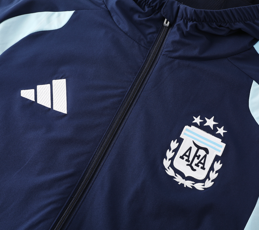 Argentina 2026 Men's Navy Long Zip Windbreaker
