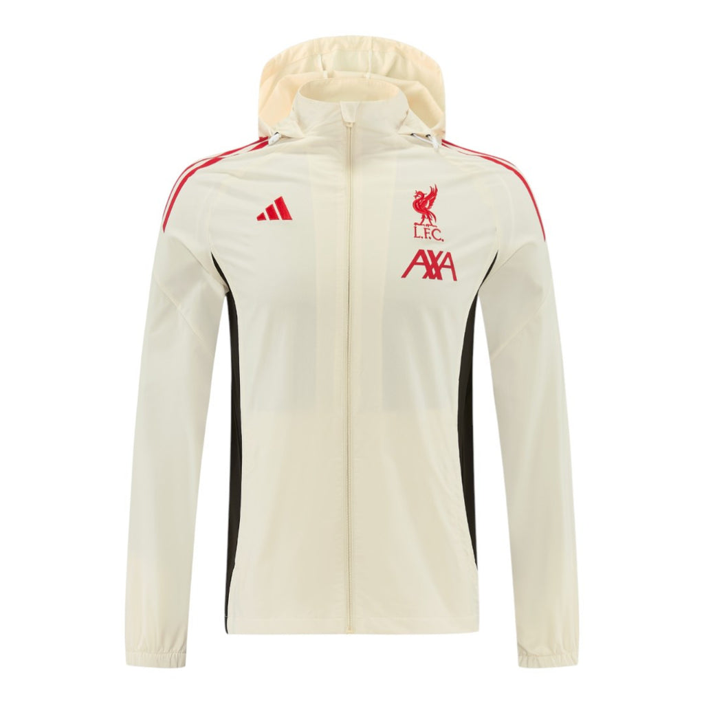 Liverpool 25/26 Men's Cream Long Zip Windbreaker