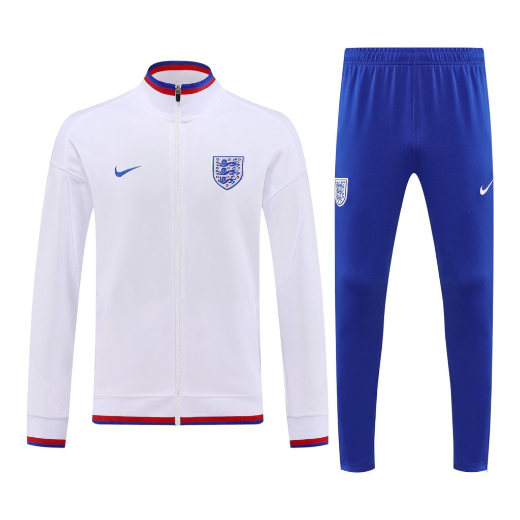 England 2026 Men's White Long Zip Tracksuit