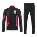 Brazil 2026 Men's Black Red Long Zip Tracksuit