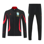 Brazil 2026 Men's Black Red Long Zip Tracksuit
