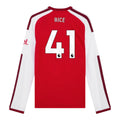 RICE #41 Arsenal 26/27 Men's Home Long Sleeve Shirt - PL Font