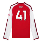 RICE #41 Arsenal 26/27 Men's Home Long Sleeve Shirt - PL Font