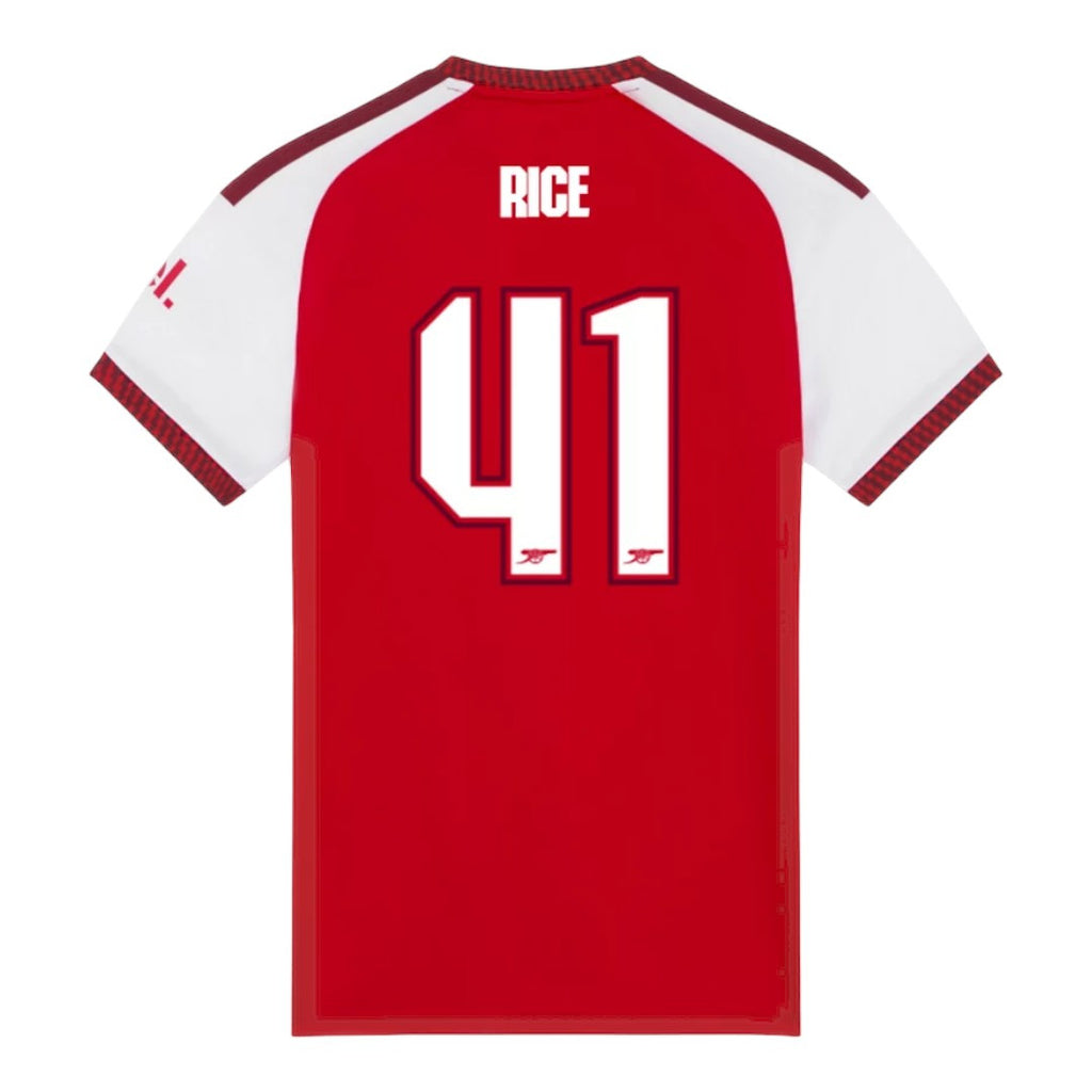 RICE #41 Arsenal 26/27 Women's Home Shirt - Club Font