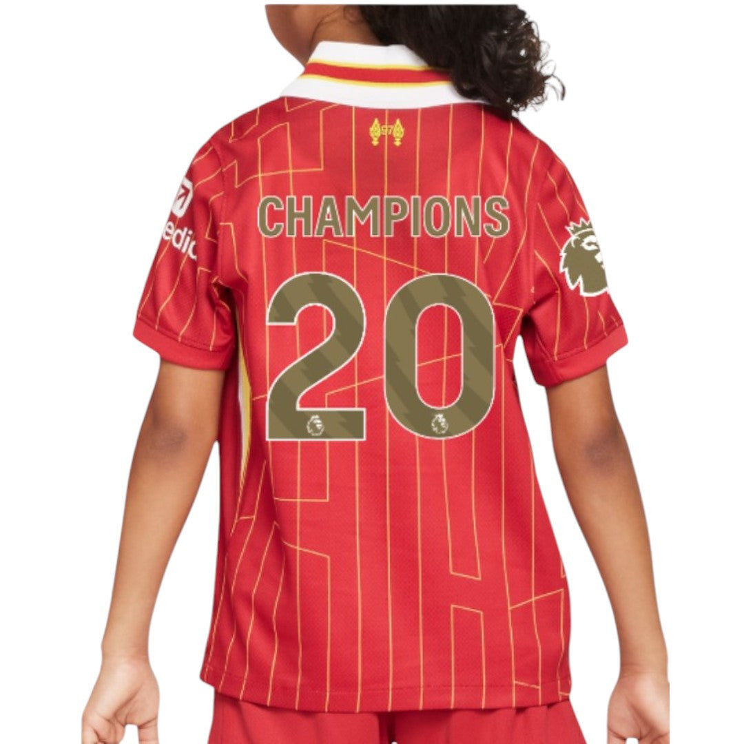CHAMPIONS 20 Liverpool 24/25 Kid's Home Shirt and Shorts