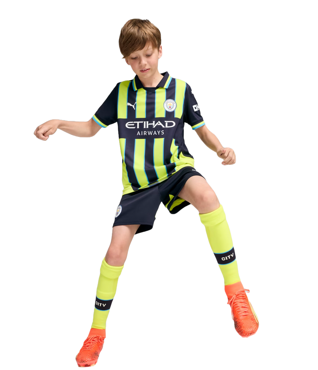 FODEN #47 Manchester City 24/25 Kid's Away Shirt and Shorts - Man City Font