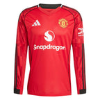 B.FERNANDES #8 Manchester United 25/26 Men's Home Long Sleeve Shirt - PL Font