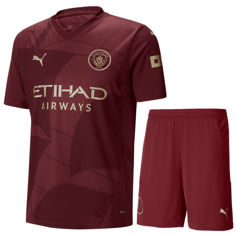 HAALAND #9 Manchester City 24/25 Kid's Third Shirt and Shorts - PL Font