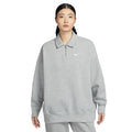 Nike Women's Gray Oversized Short-Zip Fleece